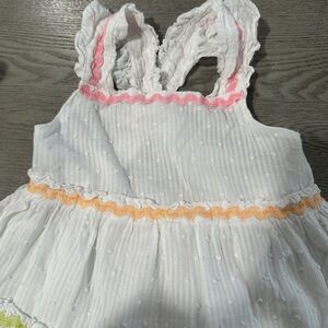 C&C California Kids White Dress with Pink Accents